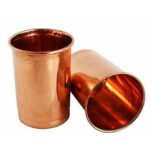 Copper Designer Plain Glass - Strong & Durable, For Drinking Water 300ml