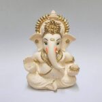 Gold Art India Peach Ivory Finish Ganesha Idol